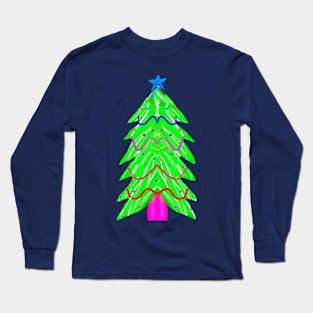 Neon Christmas Tree Long Sleeve T-Shirt